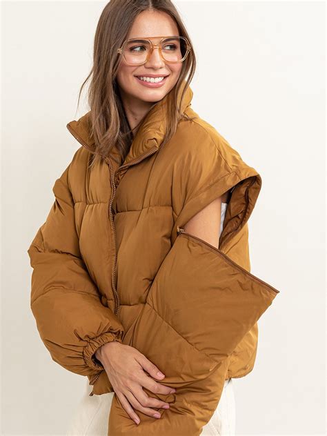 Hyfve Detachable Sleeve Puffer Jacket .